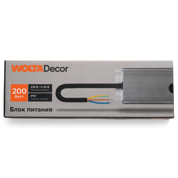 Блок питания wolta wld 200w/02 24v 200Вт 24В ip67