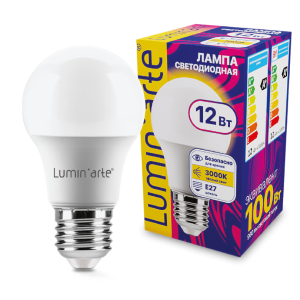 Светодиодная лампа lumin'arte lstd a60 12w3ke27 12Вт 3000k e27