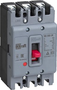 Dekraft ВА 300 Силовой автоматический выключатель 3p 80А 25кА ВА 302 22748dek