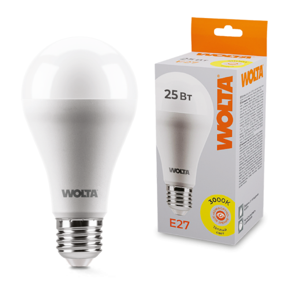 Светодиодная лампа wolta 25y67bl25e27 25Вт 3000К e27