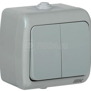 Iek Выключатель 2 клавишный для открытой установки ВС 20 2 0 a 10А ip54 aquatic iek eva20 k03 10 54