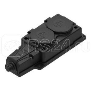 Mst4102bk multiset Колодка 2х розетка 2К+З каучуковая 16А/250В ip44 Чёрная