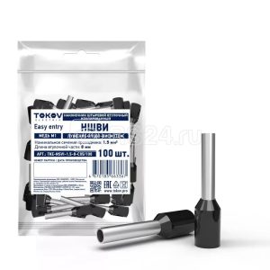 Наконечник штыревой втулочный изолированный НШВИ 1.5 8 tokov electric tke nsvi 1.5 8 c05/100