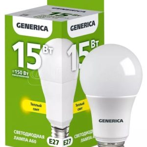 Iek generica Лампа led a60 груша 15Вт 230В 3000К e27 ll a60 15 230 30 e27 g