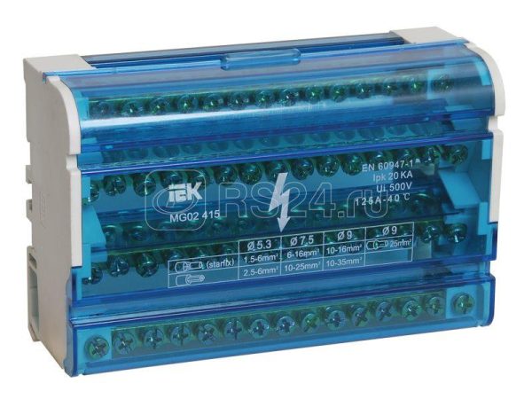 Iek Шины на din рейку в корпусе (кросс модуль) 3l+pen 4х15 ynd10 4 15 125