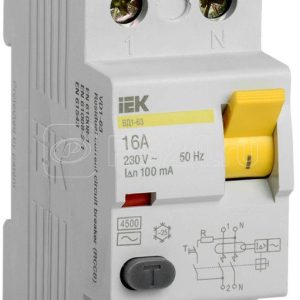 Iek karat Выключатель дифференциальный ВД1 63 (УЗО) 2Р 16А 100мА mdv10 2 016 100
