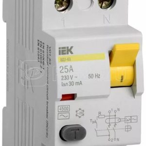 Iek karat Выключатель дифференциальный ВД1 63 (УЗО) 2Р 25А 30мА mdv10 2 025 030