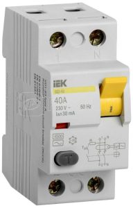 Iek karat Выключатель дифференциальный ВД1 63 (УЗО) 2Р 40А 30мА mdv10 2 040 030