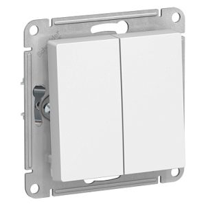 Systeme electric atlasdesign Бел Выключатель 2 клавишный сх.5, 10АХ, механизм se atn000151