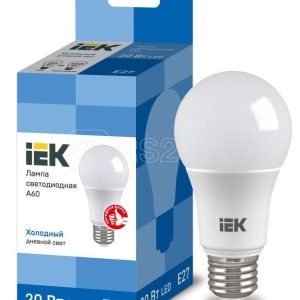 "iek Лампа светодиодная eco a60 шар 20Вт 230В 6500К e27 lle a60 20 230 65 e27"