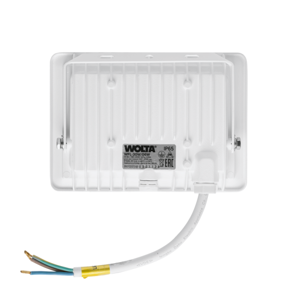 Светодиодный прожектор wolta wfl 30w/06w 30Вт 5700К ip65 2700лм белый