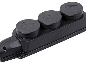 Iek omega РБ33 1 0м Розетка (колодка) трехместная с защитными крышками ip44 pkr61 016 2 k02