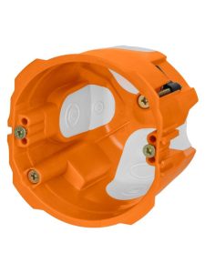 Установочная коробка СП d73х65 мм, 2 х компон., саморезы, пл. лапки, ip30, оранж., инд. штрихкод tdm