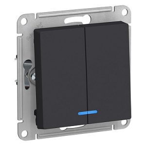 Atn001053 2 кл выключатель с подсв, сх.5а, 10АХ, мех, карбон