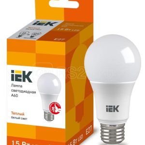 Iek Лампа светодиодная eco a60 шар 15Вт 230В 3000К e27 lle a60 15 230 30 e27