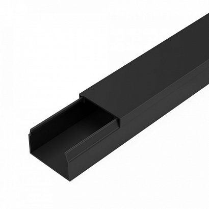 Кабель канал черный 2 й замок в п/э 25х16 мм (50 м/уп) Промрукав