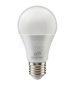 Лампа светодиодная rs a60 e27 10w 220 240v 6500К 10Вт 1000лм ra 90 грушевидная Русский Свет 15010345