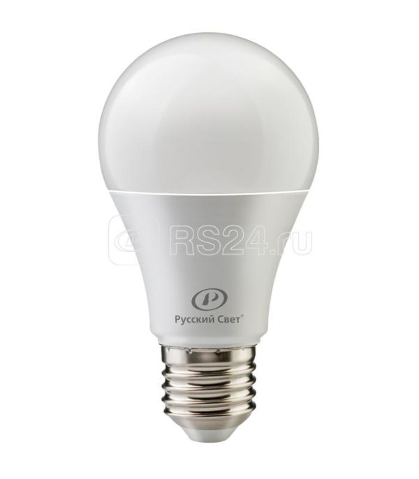Лампа светодиодная rs a60 e27 10w 220 240v 6500К 10Вт 1000лм ra 90 грушевидная Русский Свет 15010345