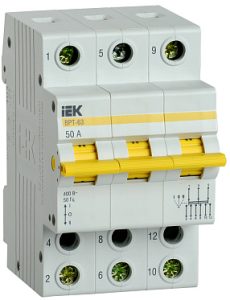Iek karat Выключатель разъединитель трехпозиционный ВРТ 63 3p 50А mpr10 3 050