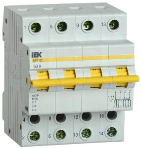 Iek karat Выключатель разъединитель трехпозиционный ВРТ 63 4p 50А mpr10 4 050