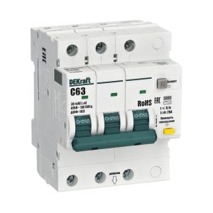16380dek АВДТ 3p 63А 30мА ac х ка c ДИФ 103 6кА нов.