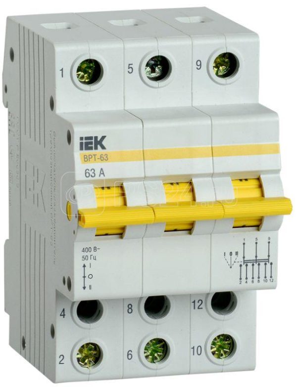 Iek karat Выключатель разъединитель трехпозиционный ВРТ 63 3p 63А mpr10 3 063