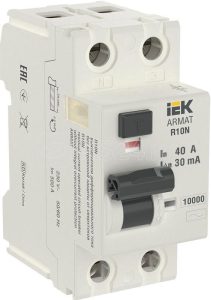 Iek armat ВДТ r10n 2p 40А 30мА тип ac ar r10n 2 040c030