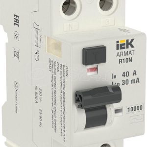 Iek armat ВДТ r10n 2p 40А 30мА тип ac ar r10n 2 040c030