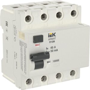 Iek armat ВДТ r10n 4p 40А 30мА тип ac ar r10n 4 040c030