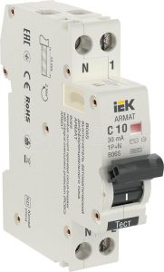 Iek armat АВДТ b06s 1p+np c10 30мА тип ac (18мм) ar b06s 1n c10c030