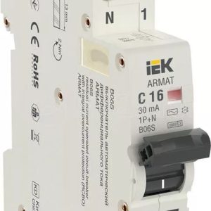 Iek armat АВДТ b06s 1p+np c16 30мА тип ac (18мм) ar b06s 1n c16c030
