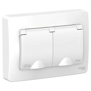 Blnrs441121 Розетка с/у ip44 2 я з/к шт.16А 250В, бел