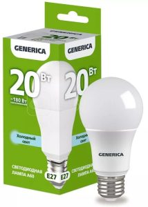 Iek generica Лампа led a60 груша 20Вт 230В 6500К e27 ll a60 20 230 65 e27 g