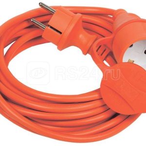 Iek Шнур УШ 01РВ оранж. с вилкой и розеткой 2Р+РЕ/10 метров 3х1,0 мм2 ip44 wup10 10 k09 44