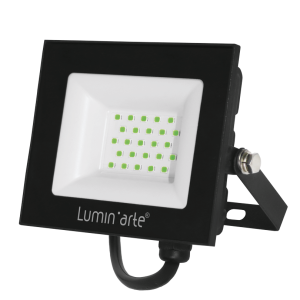 Светодиодный прожектор lumin'arte lfl 30w/07 30Вт зеленый цвет свечения ip65 серый корпус