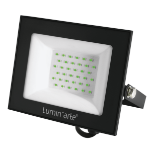 Светодиодный прожектор lumin'arte lfl 50w/07 50Вт зеленый цвет свечения ip65 серый корпус