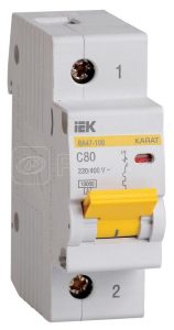 Iek karat Автоматический выключатель ВА 47 100 1Р 80А 10 кА х ка С mva40 1 080 c