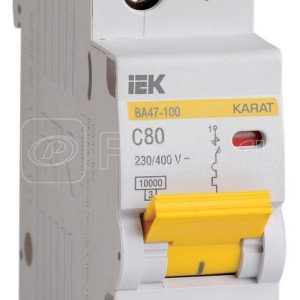 Iek karat Автоматический выключатель ВА 47 100 1Р 80А 10 кА х ка С mva40 1 080 c