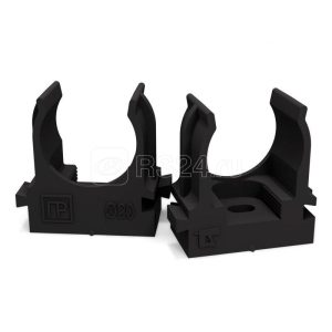 Крепеж клипса для труб для прямого монтажа черная в п/э d20 мм (100шт/900шт уп/кор) Промрукав