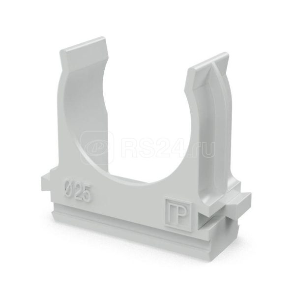 Крепёж клипса для труб Полистирол d25 мм (100шт/1000шт уп/кор) Промрукав