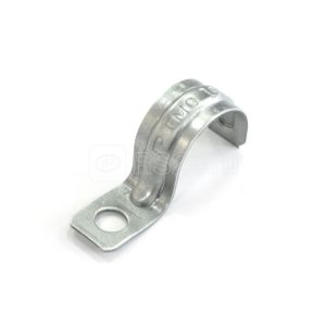 Скоба металлическая однолапковая СМО d19 20 мм отв. d 6,5 мм (100 шт/уп) Промрукав