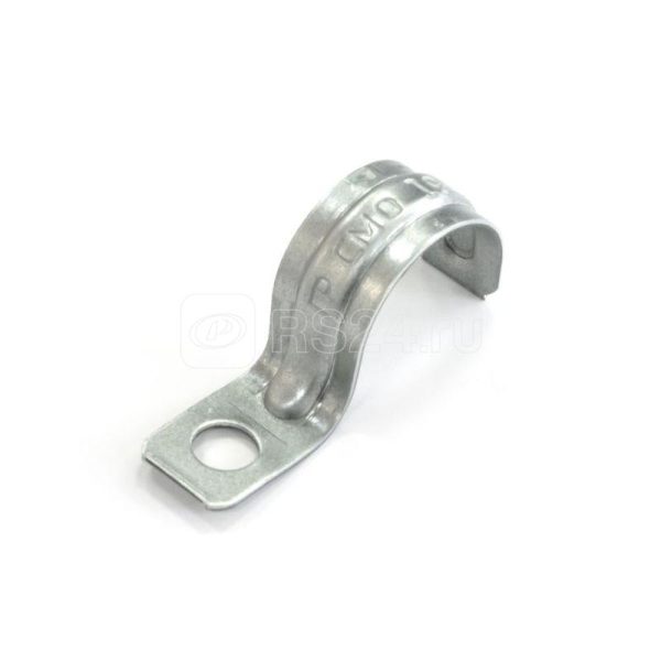 Скоба металлическая однолапковая СМО d19 20 мм отв. d 6,5 мм (100 шт/уп) Промрукав