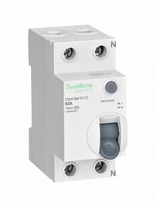 Systeme electric city9 set Выключатель дифференциального тока (ВДТ) 63А 2p 100мА Тип ac 230В se c9r5