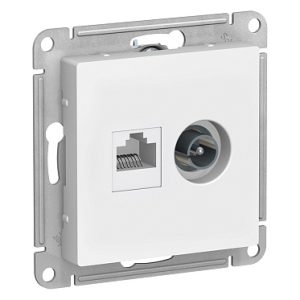 Systeme electric atlasdesign Бел Розетка двойная ТВ + компьютерная rj45, кат. 5Е se atn000189