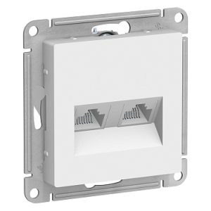 Systeme electric atlasdesign Бел Розетка двойная компьютерная rj45+rj45, кат.5e, механизм se atn0001