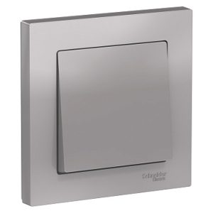 Systeme electric atlasdesign Алюминий Выключатель 1 клавишный сх.1, 10АХ, в сборе se atn000312