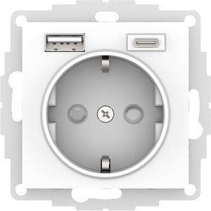 Systeme electric atlasdesign Белый Розетка 16А с usb a+c (5В/2,4А/3 А, 2х5В/1,5А), мех se atn000132