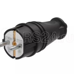 Mst4001bk multiset Вилка 2К+З прямая каучуковая 16А/250В ip44 Чёрная