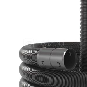 Труба гофрированная двустенная ПНД гибкая d50мм с протяжкой с муфтой для открытой прокладки стойкая