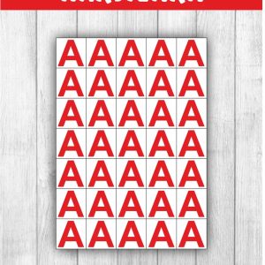 Наклейки для аварийных светильников "А", 105шт. 30х30 мм.